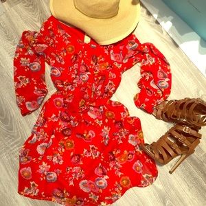 Sheer summer dress with sun flowers,
